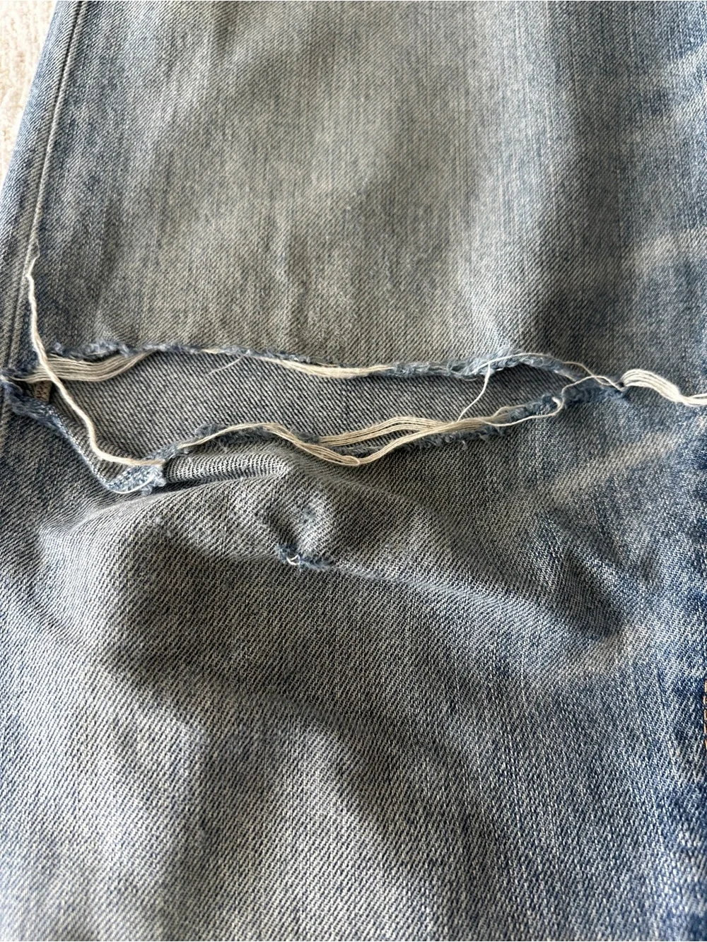 Polo by Ralph Lauren Light Blue Relaxed Jeans with Knee Rips